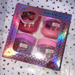 Cherry Lip Balm Set - Red, Pink, Purple